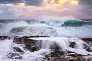Landscape photograph print of Snapper Rocks Sunrise during Cyclone Seth